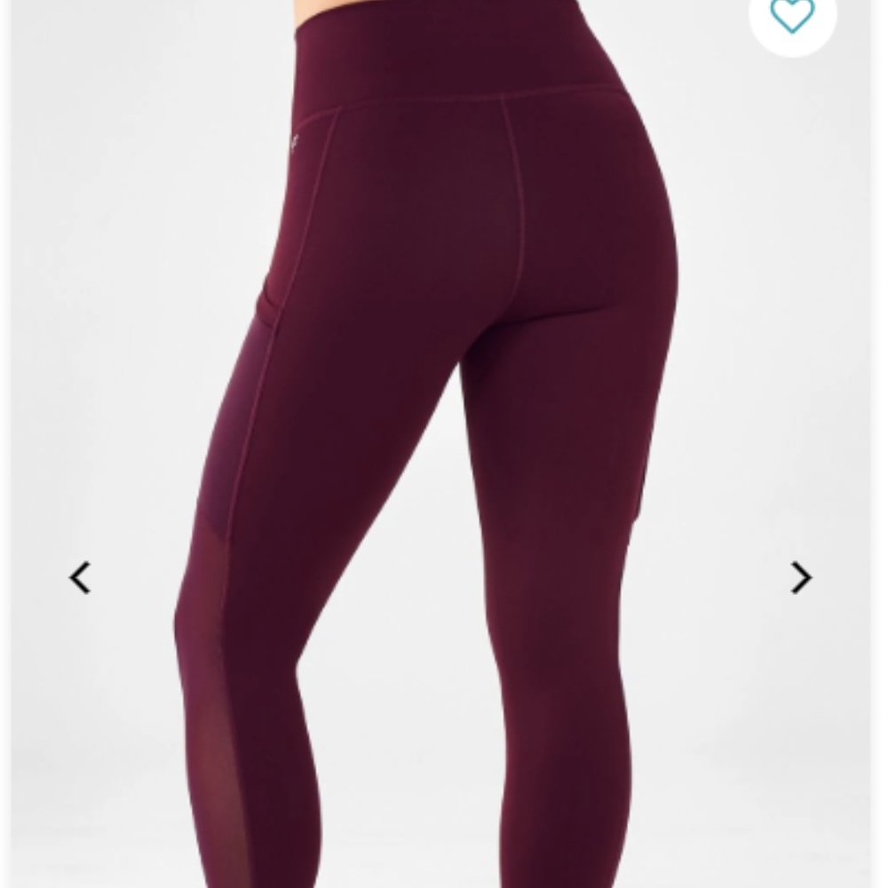 Burgundy fabletics mesh pocket Mila leggings